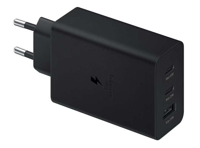 Charger 230V Samsung EP-T6530NBEGEU 1xusbA  2x usbC  black