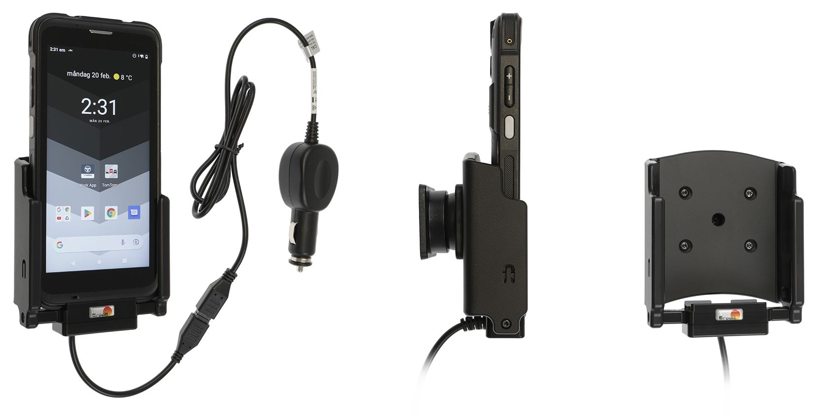 Brodit holder/charger  Webfleet Pro M cig.plug-pogo