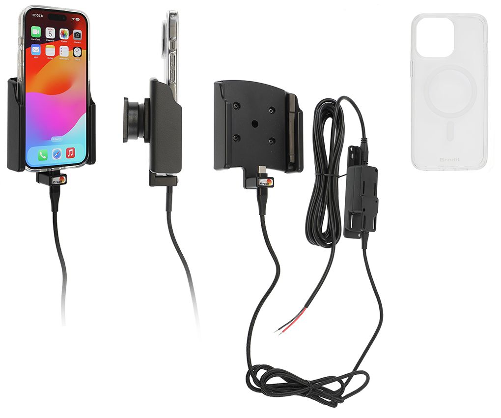 Brodit fixed installation holder Apple iPhone 15 Pro + case