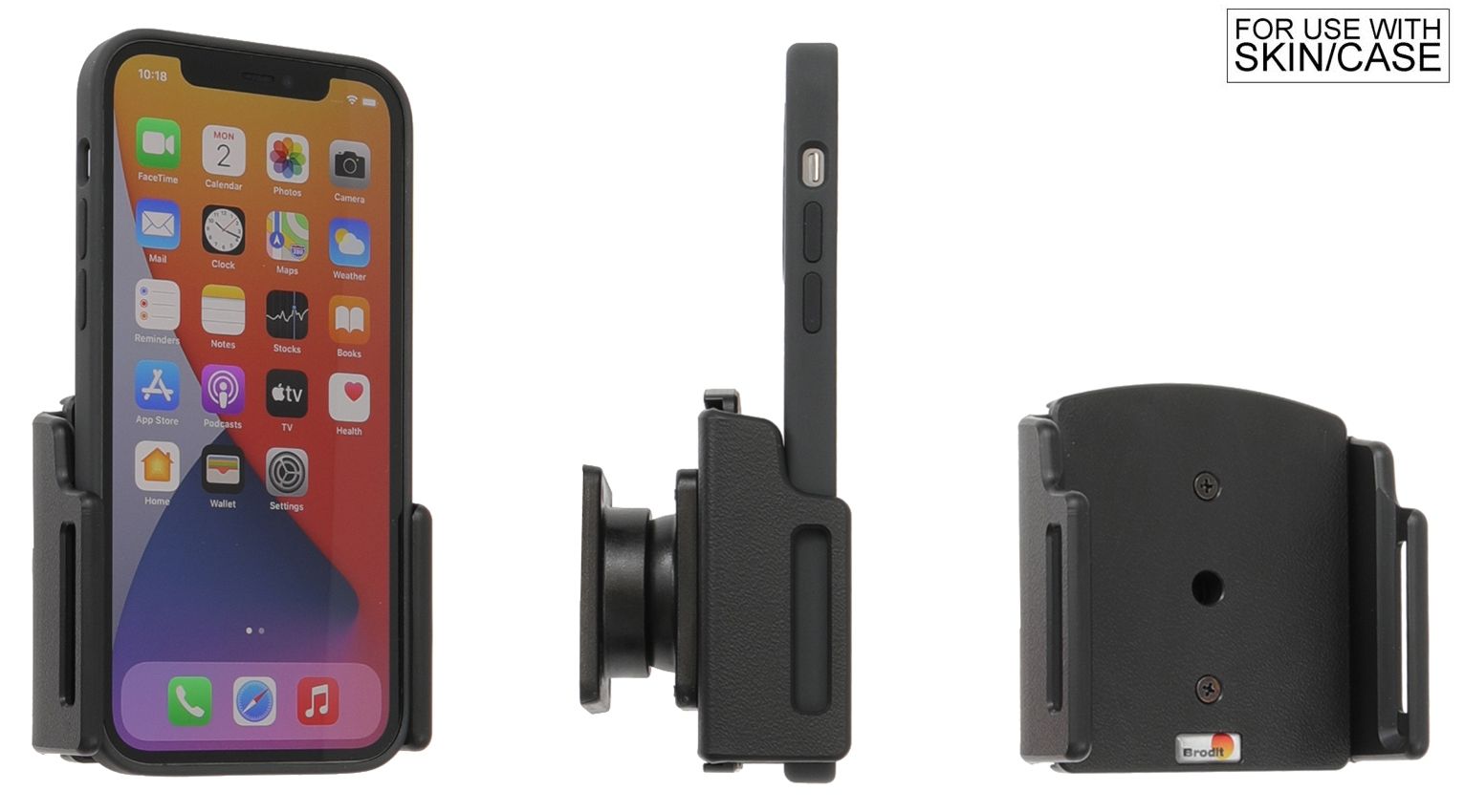 Brodit adjustable holder Apple iPhone 12/15Pro 75-89/8-12mm