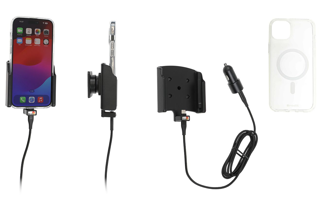 Brodit Active holder Apple iPhone 15 Plus USB cig.with case