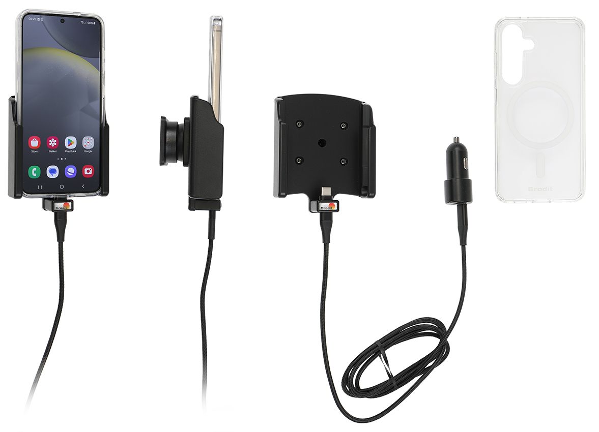 Brodit Active holder Samsung S24 USB cig.- with case