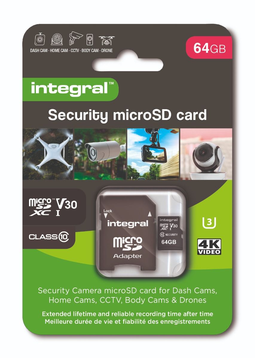 Integral Security MicroSDHC 64GB Class 10 100MB/s-60MB/s