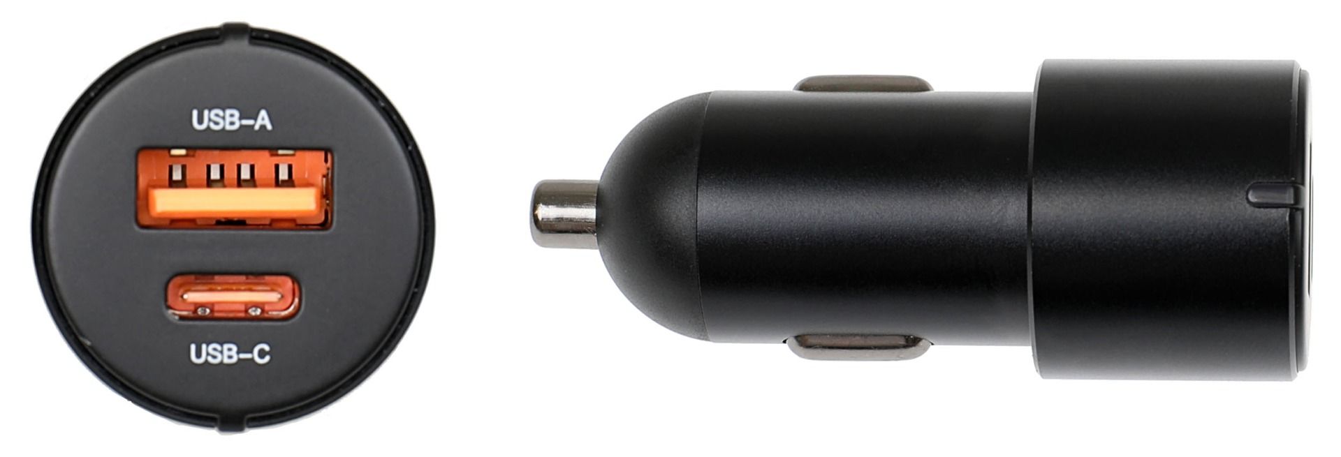 Charger 12/24V Brodit Dual 1x usbA 1x usbC 2.4A QC 3.0 black